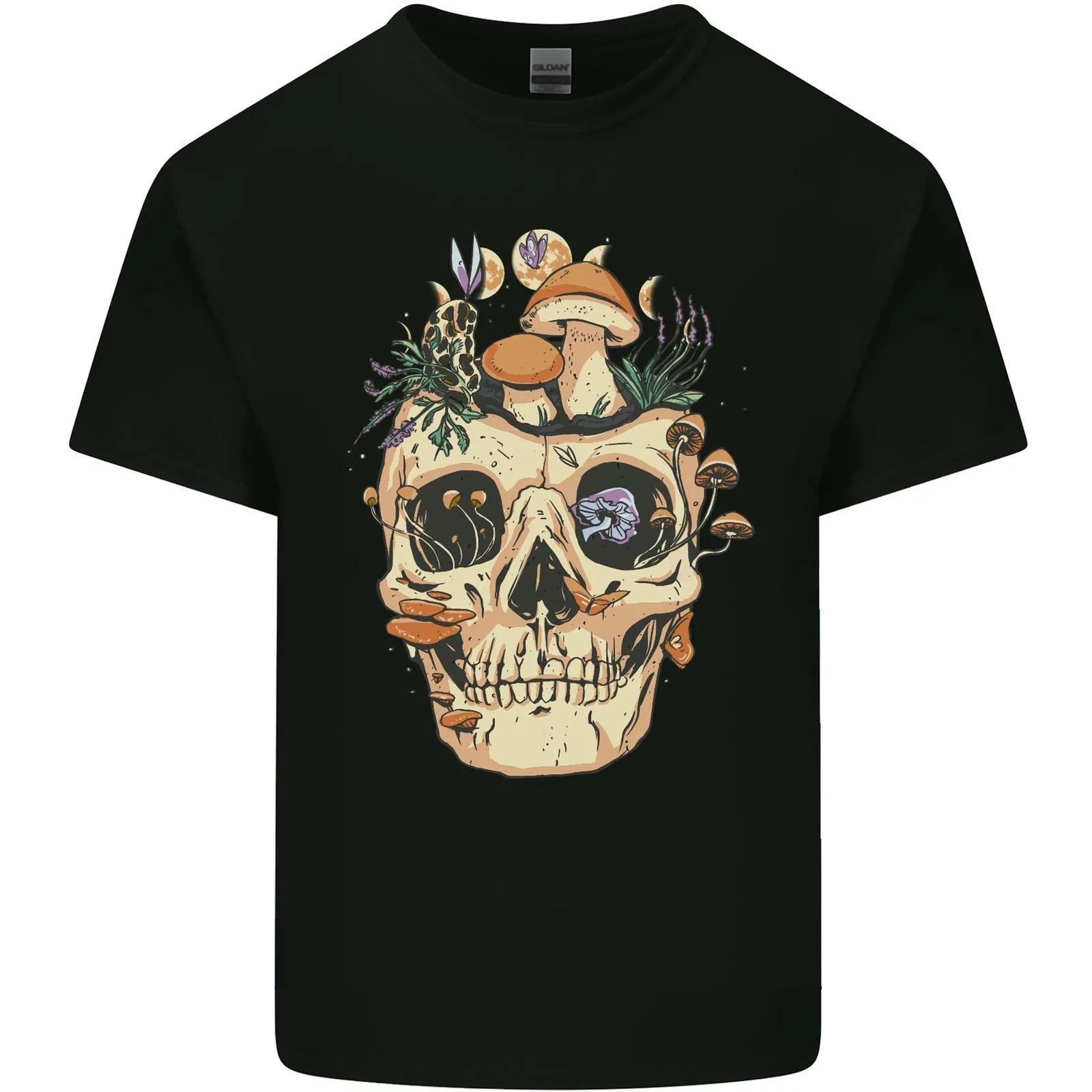 Mushroom Skull Nature Ecology Toadstool Kids T-Shirt Childrens 2XL