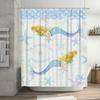 "Mermaid Beach House Shower Curtain, Waterproof & Mildew-Resistant Bath Curtain with Ocean Theme for Coastal Home Decor"