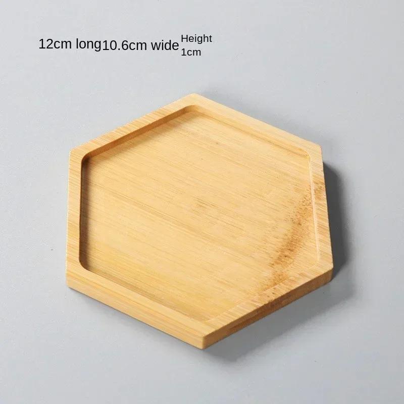 Multi Bamboo Tray Wood Saucer Flower Pot Tray Cup Pad Coaster Plate Kitchen Decorative Plate Coffee Cup Mat Creative Coaster
