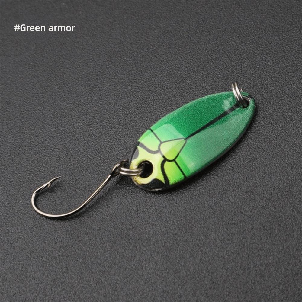5 Pcs/Set UV Coated Spoon Fishing Lure Insect Paint Design Hard Bait Lure Trout Fishing