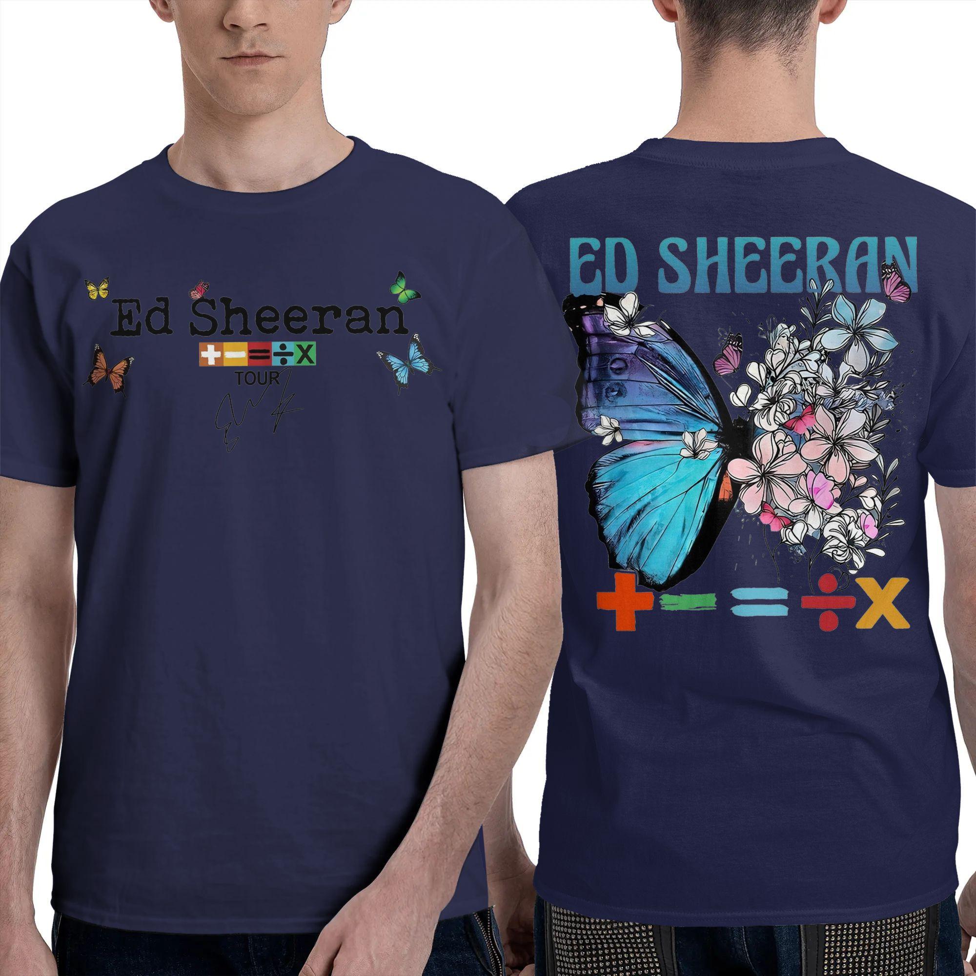 

Unique Album Ed Butterfly Logo Sheeraned Tour Music Butterfly T Shirt Men Women s Cotton Tees Shirt Classic Clothing 4XL