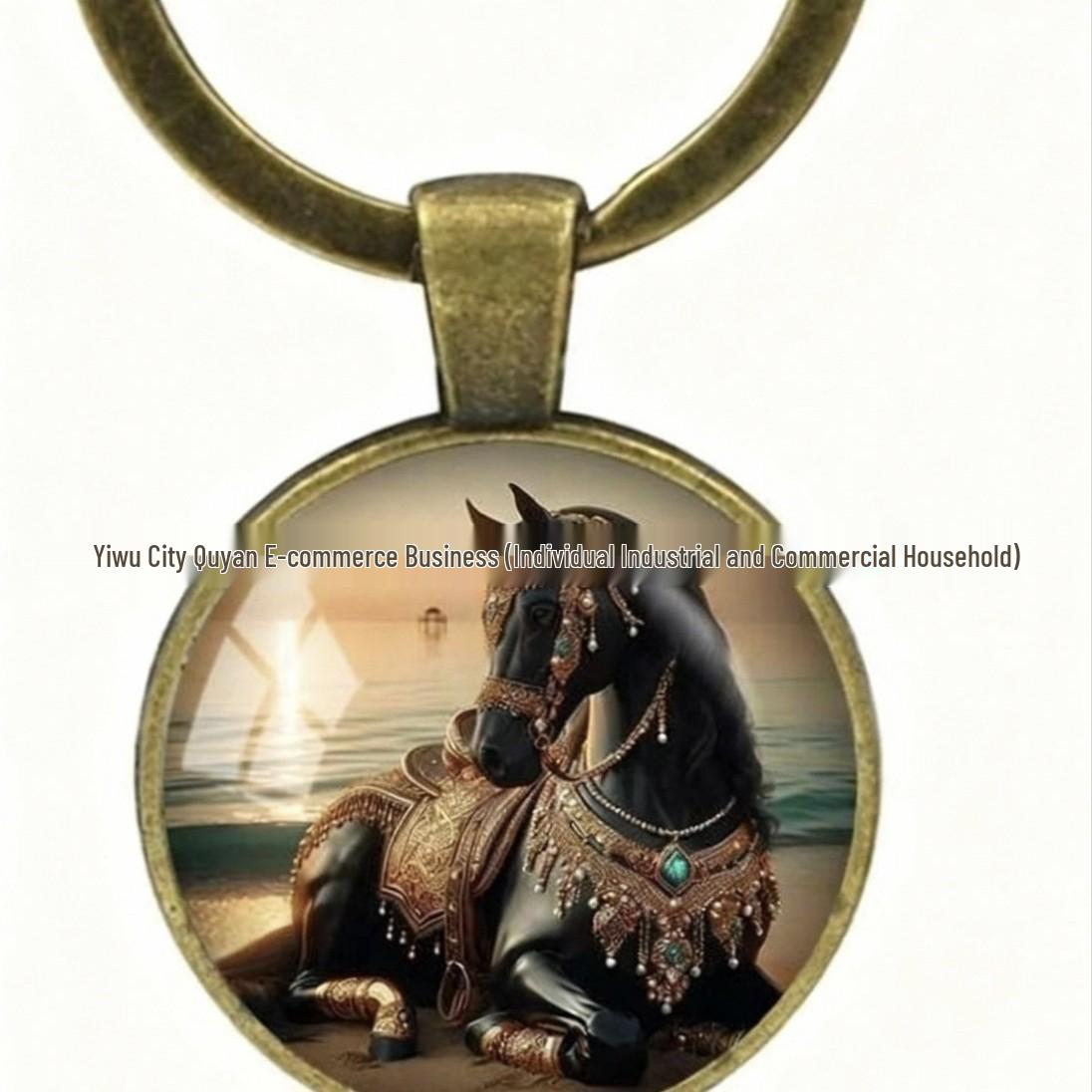 Retro Galloping Horse Keychain Pendant - Metal Ornament Festival Gift