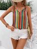 Colorful Striped V-Neck Sleeveless Women's Tank Top