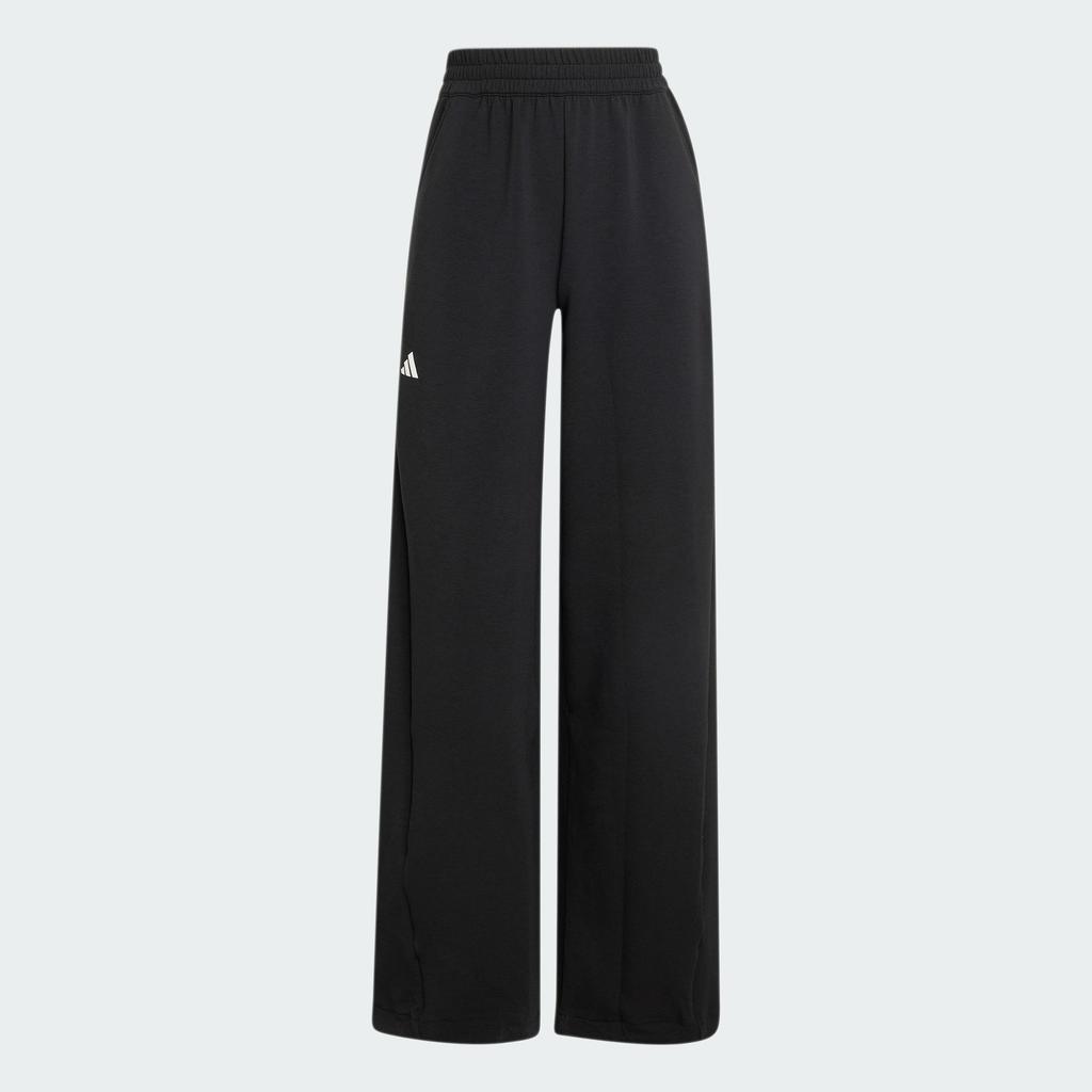 Adidas Sports Pants Women's Black Moderate Wide Leg Pants