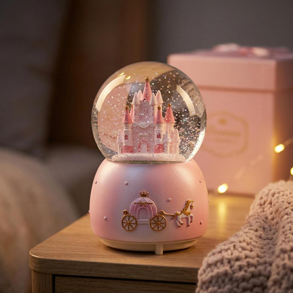 Musfunny Snow Globe Music Box Castle for LED Music Box Gift Children