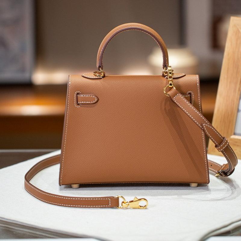 2025 New Genuine Leather Women's Bag EP Palm Pattern 19+22+25 Leather Kai Li+Fashion Handheld Single Shoulder Crossbody Bag