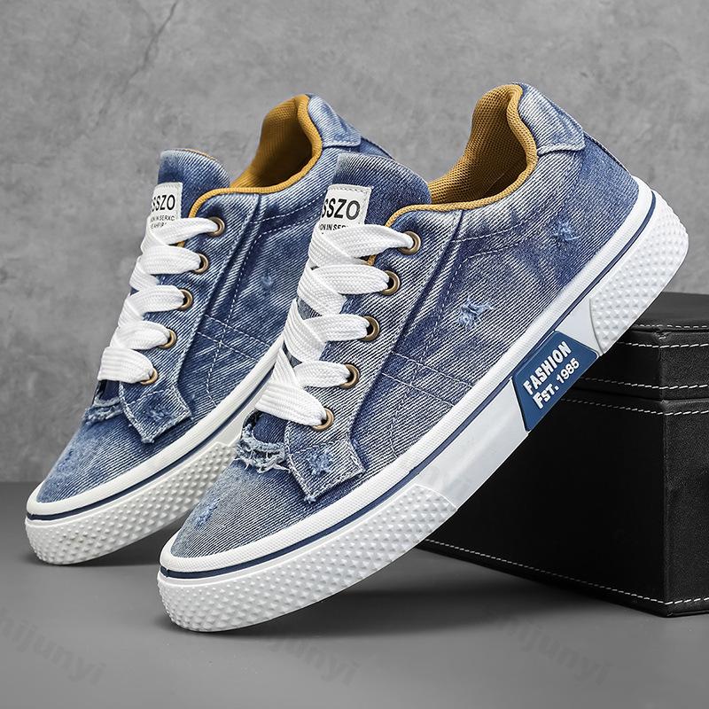 Autumn Men Casual Sports Shoes Canvas Retro Breathable Comfortable Anti Slip Thick Platform Outdoor Running Shoes Zapatillas