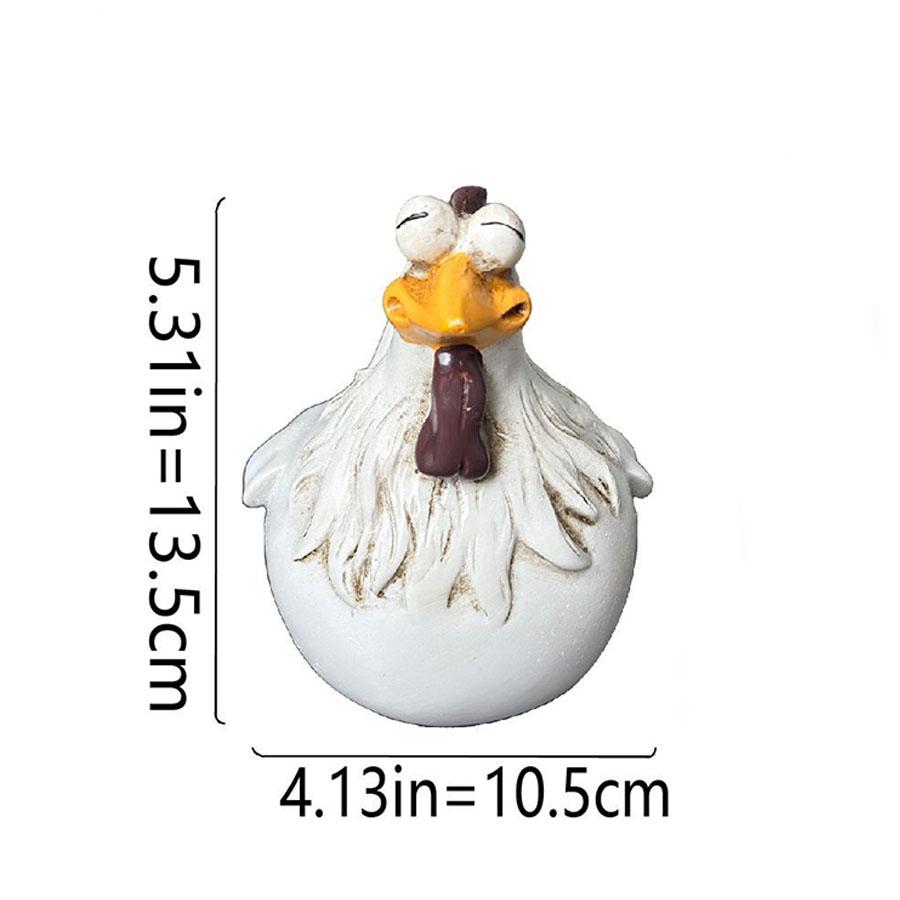 

Funny Rooster Yard Decor, Vintage American Country Style Gag Gift Ornament, Outdoor Fence & Lawn Art Decorative Sculpture білий