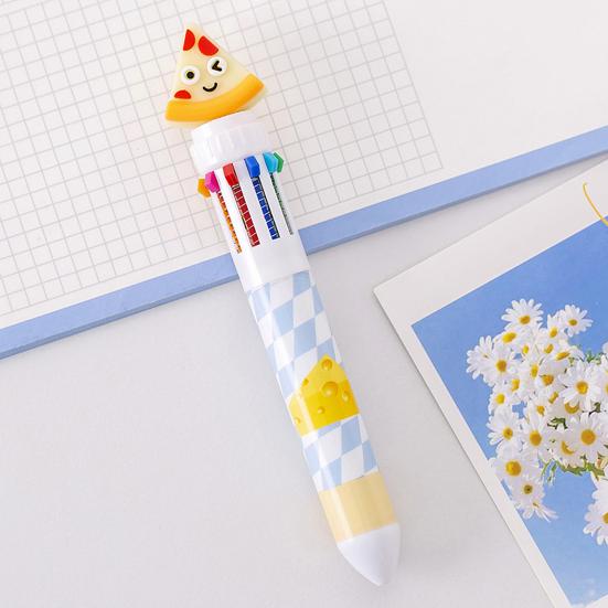 Fast Food Themed 10-Color Ballpoint Pen French Fries Burger Topper Designs Multi-Color Writing Tool for Journaling And Notes