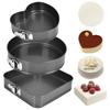 3pcs Carbon Steel Springform Pan Set Removable Bottom Cheesecake Pan Set  Home Kitchen DIY Baking