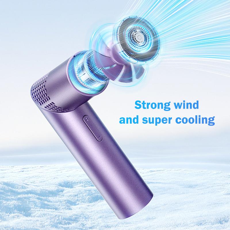 Portable Handheld Turbo Fan,3 In 1 Rechargeable Mini Fans,Up To 12 Working Hours,1-199 Speed,Digital Display,