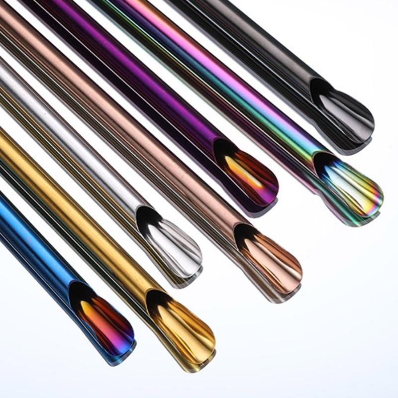 5 Pack Reusable Beverage Straw Multicolor 304Stainless Steel Travel Straw Wine Straw Drinking Straw for Drinkings