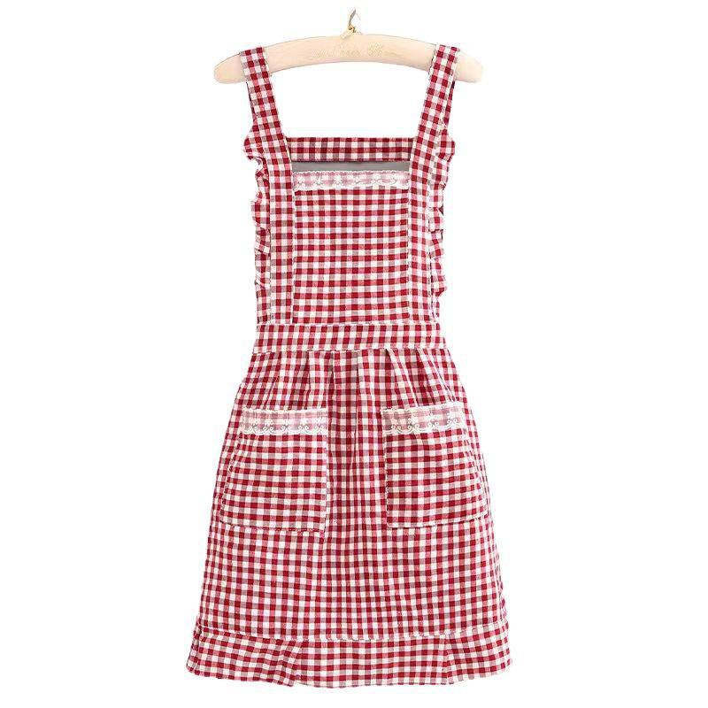 Celebrity Double-Layer Cotton Princess Skirt Apron: Anti-Fouling, Oil-Proof, Lace Design for Kitchen and Restaurant Use