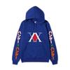 Hunter X Hunter XX Logo Hoodie Color Japanese Vertical Sleeve Print Black Anime Pullover Sweatshirt