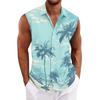 Men Tank Tops Sleeveless Shirts for Men Button Down Print Casual Men’s Tank Tops Men’s Tank Shirts Summer Beachwear