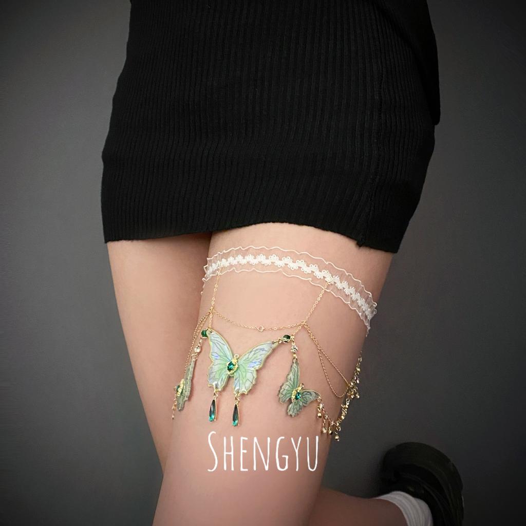 Super Fairy Pure Desire Butterfly Tassel Leg Chain Waist Chain, Mori Cold Sweet Cool Spice Girl High-value Versatile Body Jewelry