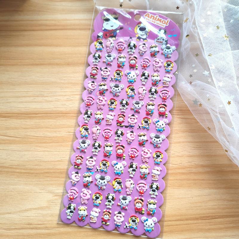 4 Pcs Cute Little Animals EVA Bubble Stickers - Multiple Styles of Adorable Cartoon Decor, Perfect for Scrapbook Diary Notebook