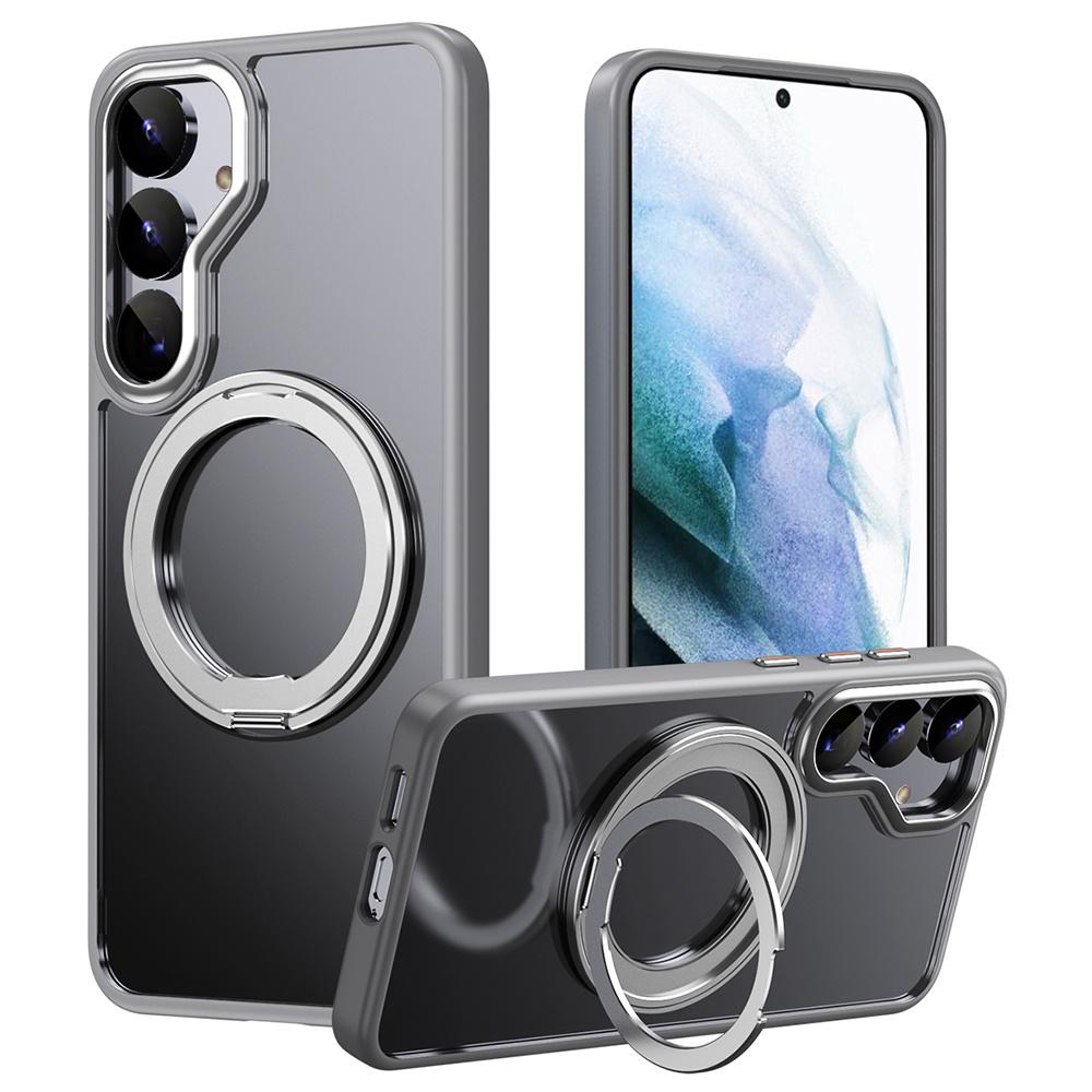 For Samsung Galaxy S25+ Case Compatible with MagSafe TPU+Acrylic+Metal Kickstand Matte Phone Cover