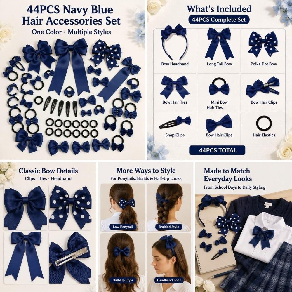 High Elastic Hair Bows Set Bowknot Elastic Hair Ties Gifts Ponytail Holders Girls Children