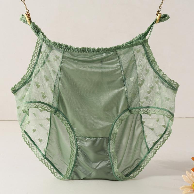 

Ультратонкие шелковистые трусики-бюстье большого размера с высокой талией на бедрах, кружевные, сексуальные, красивые, с треугольными чашечками на талии L зелёный