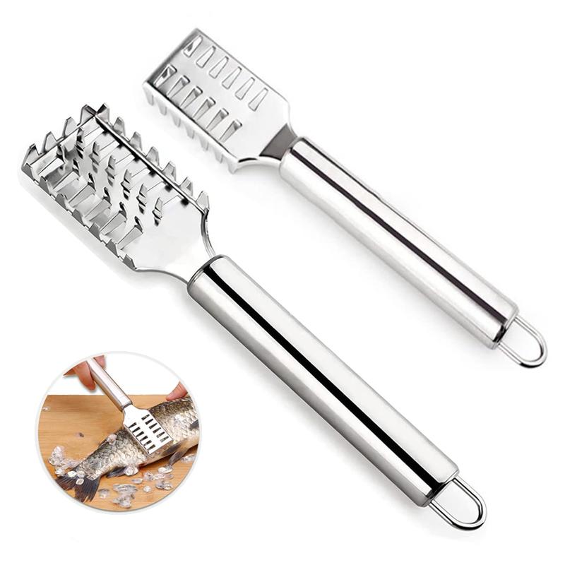 1ks Odolná nerezová ocel Škrabka na šupiny na ryby Škrabky na kuchyňské nádobí Nerez na šupiny na ryby Kartáč Škrabka na šupiny na ryby