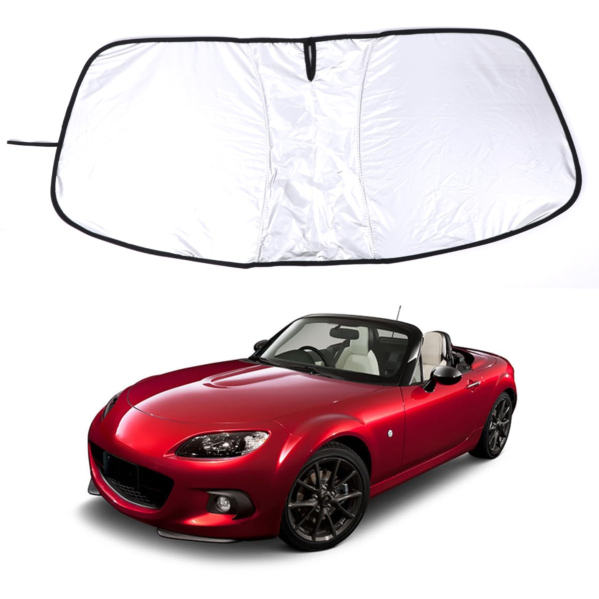 

Hcilloend Новый Mazda Roadster NC Серии 2005-2015 Солнцезащитный козырек на лобовое стекло Защита от солнца Блокировка Переднее солнце серебряный