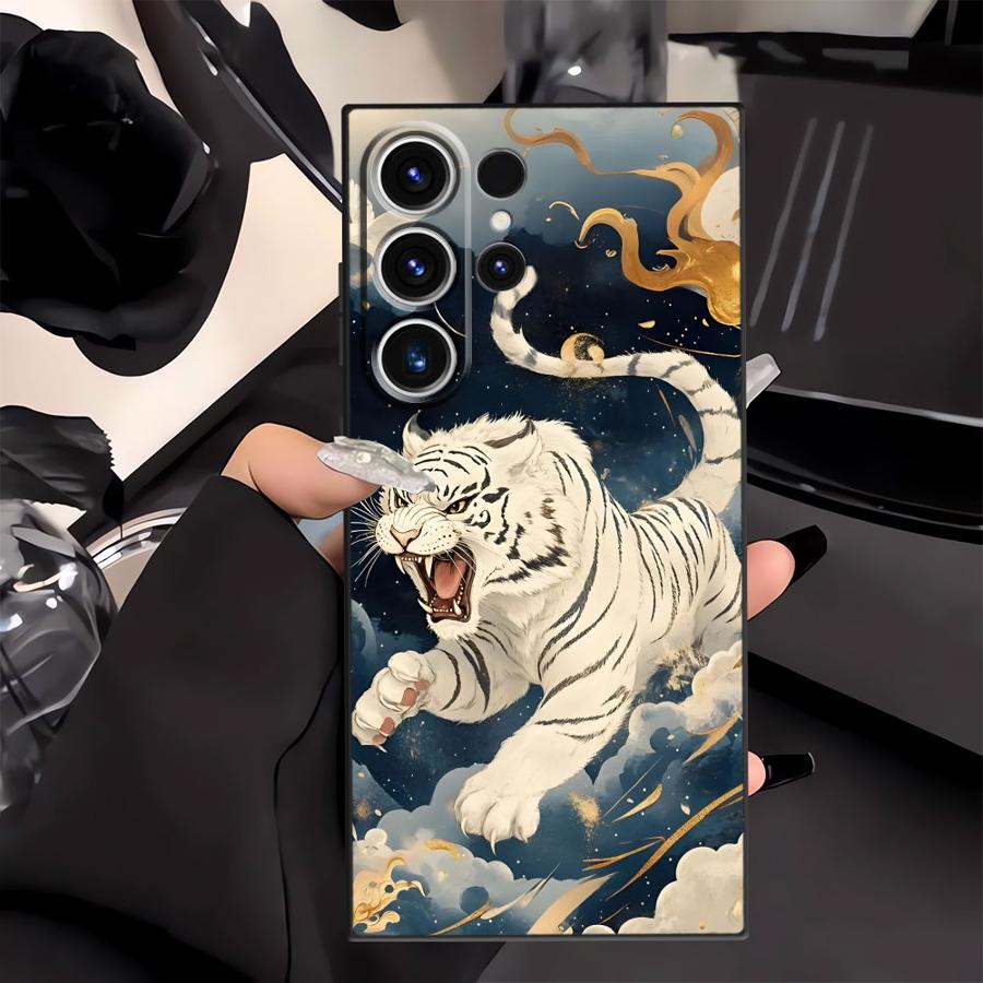 Cool Tiger Funda Phone Cover Case for Samsung Galaxy S26 S20 S21 FE S10 S9 Note 20 Ultra 8 9 10 S25 Ultra S24 Plus S23