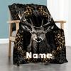 Deer33 Customize Text Blanket Multi-purpose Personalized Blanket Warmthful Decor Versatile for Livingroom Home Decor Chair Seaside