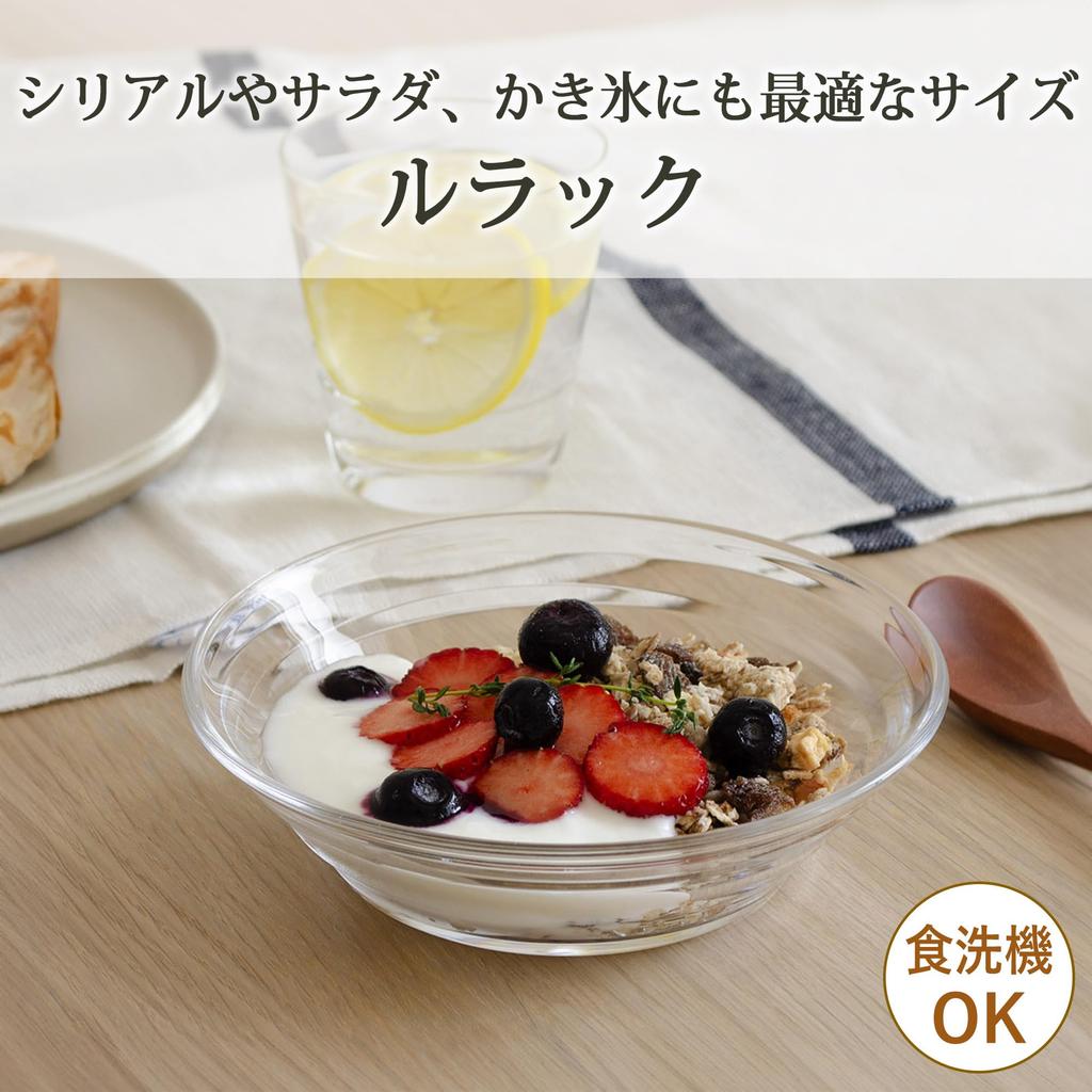 Toyo Sasaki Glass Lurak Bowl Clear Made in Dishwasher Round Small Deep Side Glass Dessert 2-Piece Set, Japan, Safe, Plate, Bowl, Bowl, Dish, Plate,