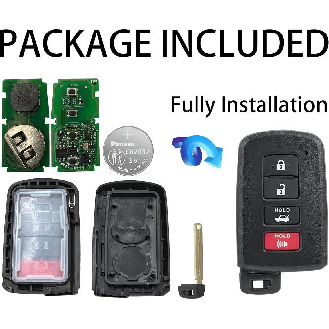 Smart Key Fob for Toyota Camry 2012-2017, Alliskeys Proximity Remote Control Key Fob Compatible for Toyota Camry Avalon Corolla 2013-2018 HYQ14FBA