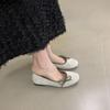 "Encounter Elegance" French Spring and Autumn Flat Bottom Evening Single Shoes Women Gentle Bow Ballet Grandma Ladyshoes Women
