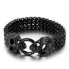 Kalen Vintage 18mm Skull Bracelets Shiny Matte Wolf Head Bracelet Wide Wristband Men's Party Jewelry Gift