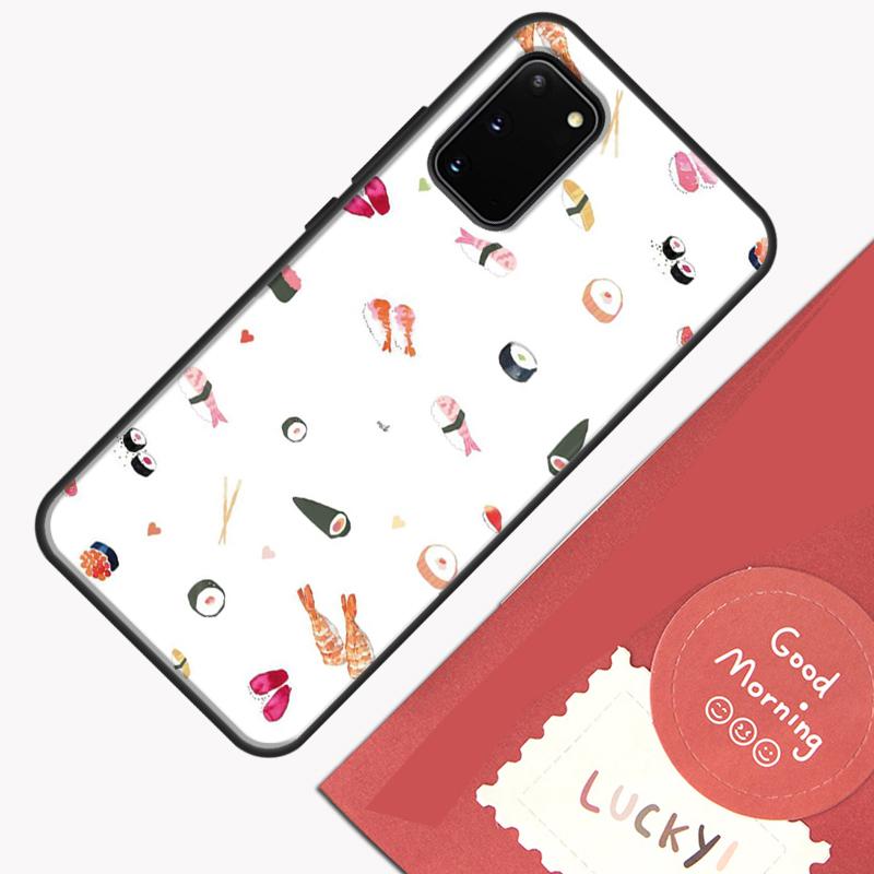 Kawaii Sushi Pattern Phone Case For Samsung Galaxy S26 S25 Ultra S20 S21 S22 S23 S24 S10 Plus S25 FE Cover Shell