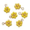 5pcs/Lot Crystal Small Flower Bead Pendant with Stainless Steel Connector for Earrings Necklace Pendant DIY Jewelry Making