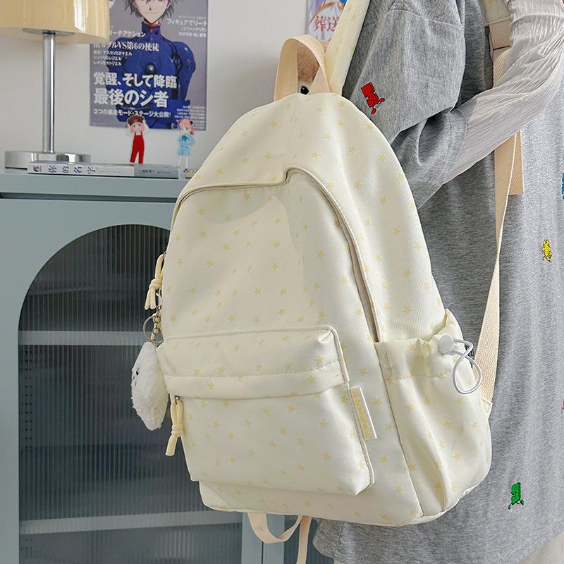 Schoolbag new Korean ins high value fresh and sweet star backpack junior high school students lightweight large capacity backpack