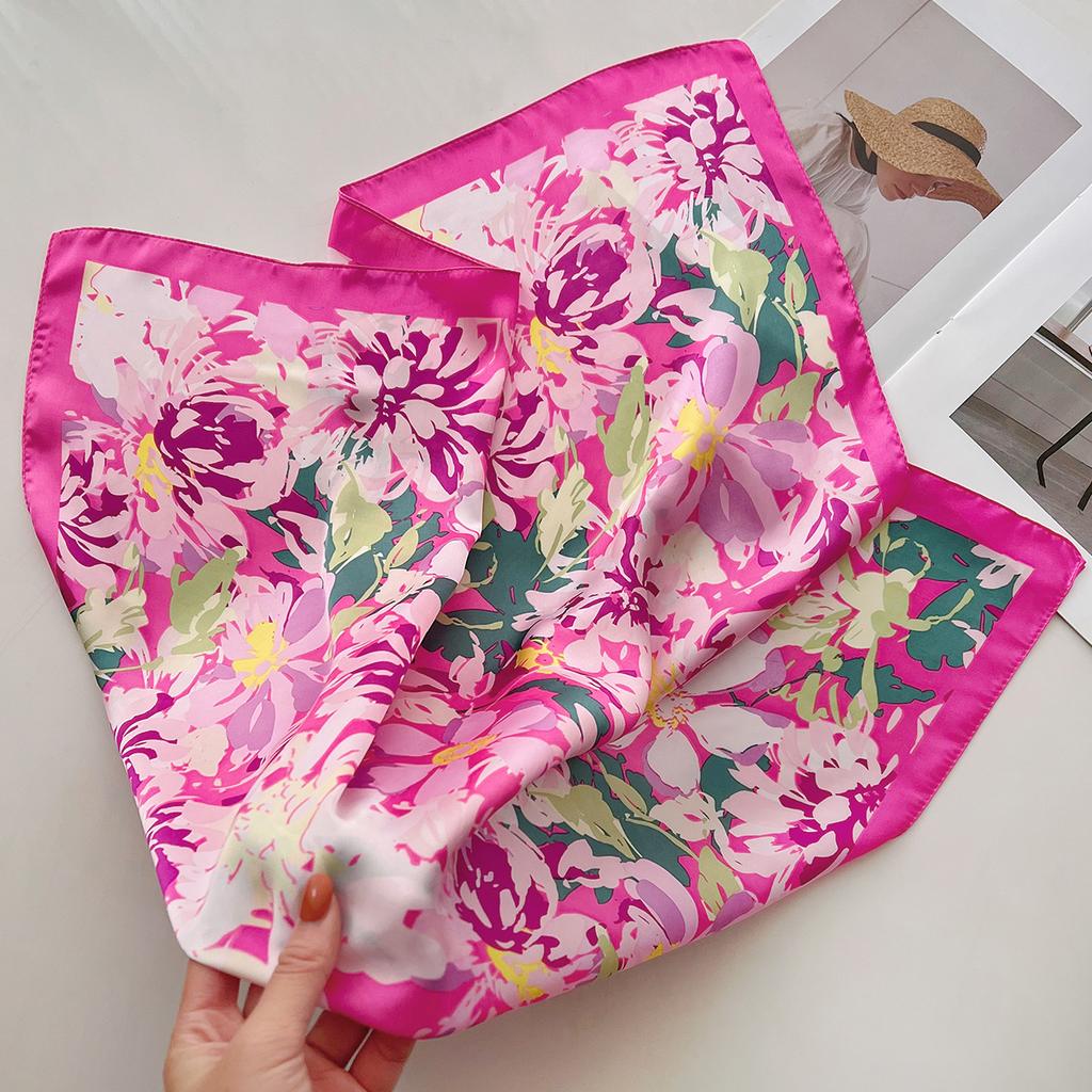 Square Scarf For Women Breathable Bandanna Luxury Headband Hair Scarf Soft Stain Neckerchief Spring/Summer Head Scarf