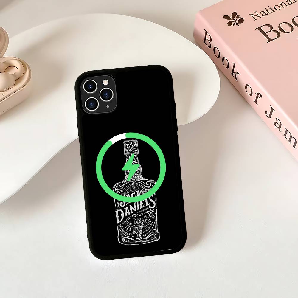 Klassisches Whiskey-Logo J-Jack D-DanielS Handyhülle für iPhone 16 15 14 13 12 11 17 Pro Max Plus Magnetische Kabellose Hülle