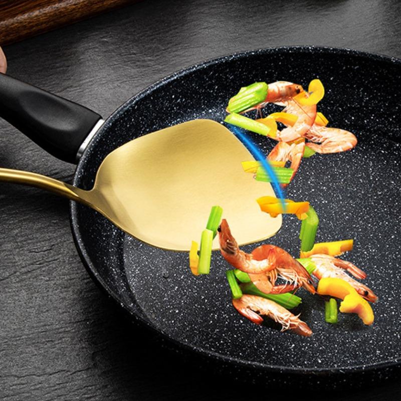 JIN NIANG ZI 304 Stainless Steel Spatula Kitchen Utensils Wooden Handle Frying Spatula Kitchen Utensils