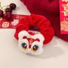 Red Hair Rope New Year Elastic Hair Band Lion Dance New Year Children Headwear Cute   Girls/Women