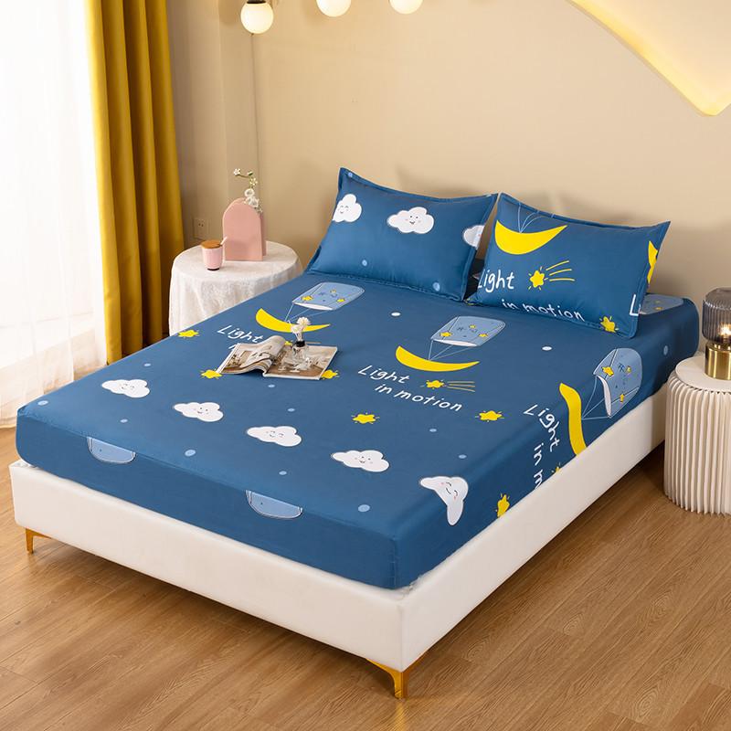 Printed Bed Sheet Mattress Protector Dust Cover Full Wrap Elastic Bed Cover Non-Pilling Non-Shrinking double bed linen