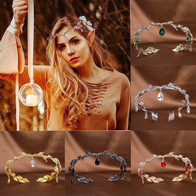 Strass Kroon Haaraccessoires Volledige Cirkel Wenkbrauw Hanger Blad Bruidskroon Accessoires Bruidsjurk Haaraccessoires
