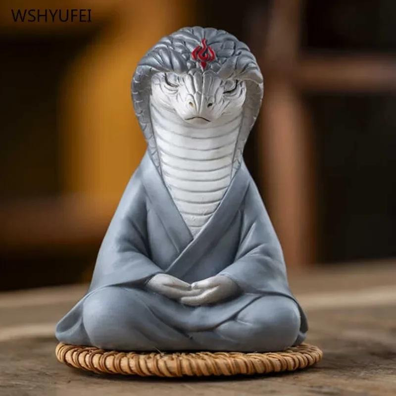 Home decoration accessories Office desktop decoration Snake ornament Feng Shui ornaments Resin handicrafts 1pcs