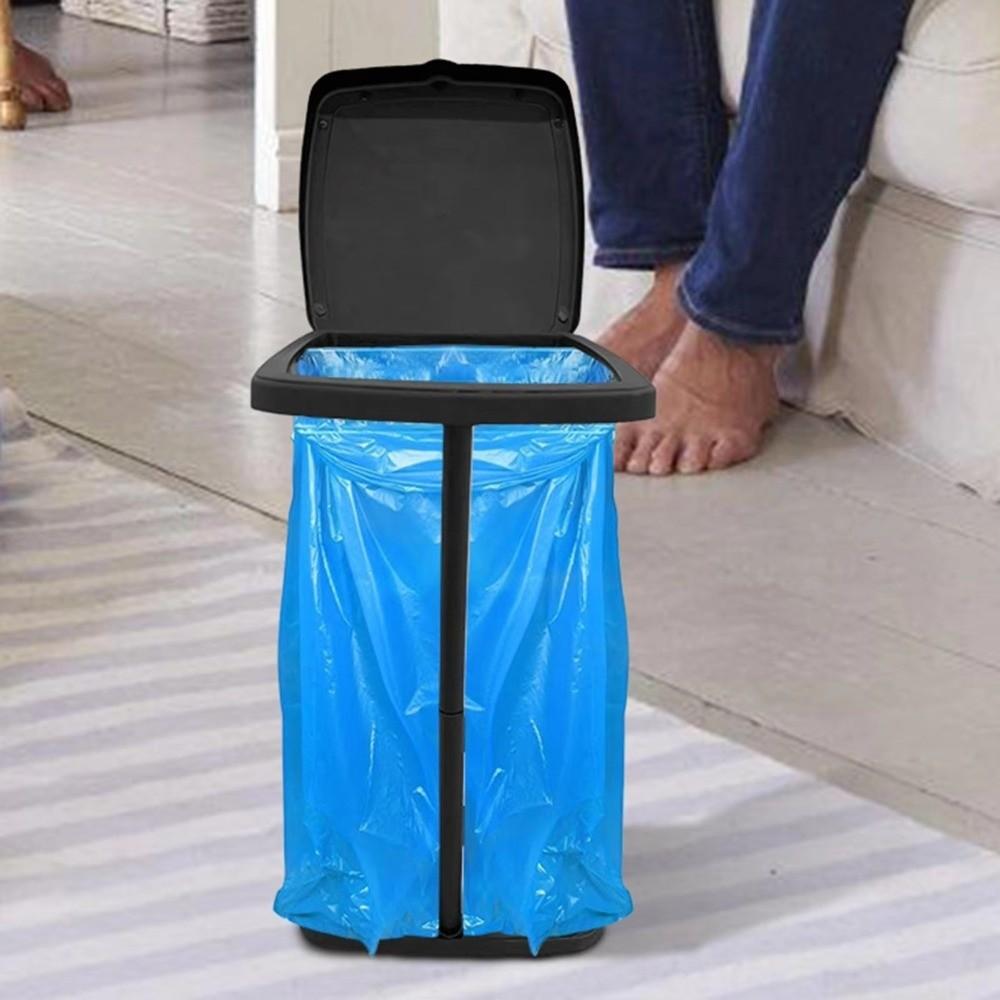 Foldable Retractable Rubbish Bag Stand ABS Plastic Folding Garbage Bin For Home Use