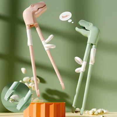 Bacchette Dinosauro Cartone Animato Per Bambini Pratiche Bacchette per Imparare Per Ragazzi Ragazze Fibbia di Posizionamento a Tre Dita Durevoli