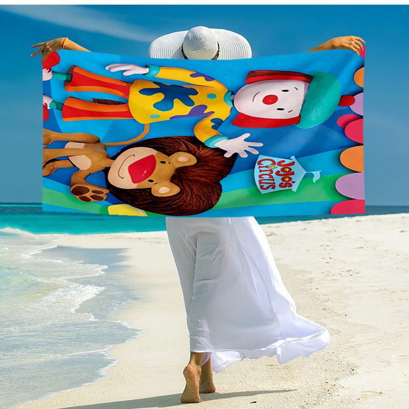 Ultra-Soft Beach Towel with JoJo's Circus Theme,Ideal for Pool - Camping, Diving - Perfect Travel Essential, Vibrant Beach Towel.