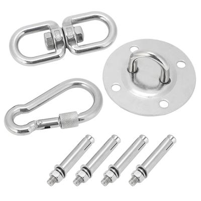 Edelstahl Hängematten Schaukel Aufhängungs-Kit Deckenmontageplatte Karabinerhaken Doppelösenhaken