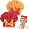 Super Absorbent Hair Towel Wrap for Wet Hair, Microfiber Hair Drying Caps Soft Absorbent Quick Drying Cap for Curly Thick Hair, Fast Drying Hair