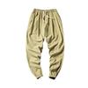 Men Ninth Pants Ankle-banded Straight Thin Side Pockets Drawstring Plus Size Elastic Waist Solid Color Gym Traning Jogging Sweat