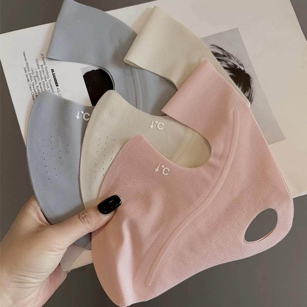 Women's UV Protection Face Mask - Breathable Mesh, Thin Ice Silk, Full Face Sunshade for Summer