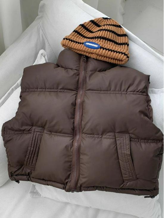 Kinder Wasserdichte Warme Weste: Herbst/Winter Dickes Lammfell Ärmellose Jacke mit Stehkragen für Jungen und Mädchen.